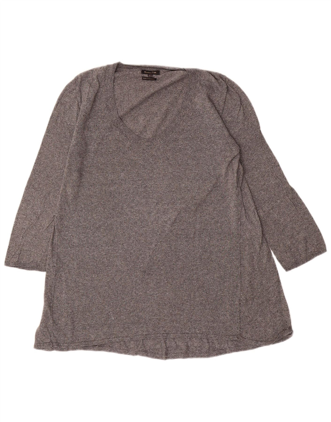 Túnica feminina Massimo Dutti manga 3/4 Reino Unido 14 grande cinza manchado