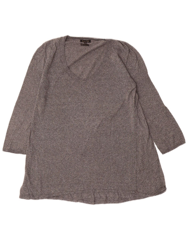Túnica feminina Massimo Dutti manga 3/4 Reino Unido 14 grande cinza manchado