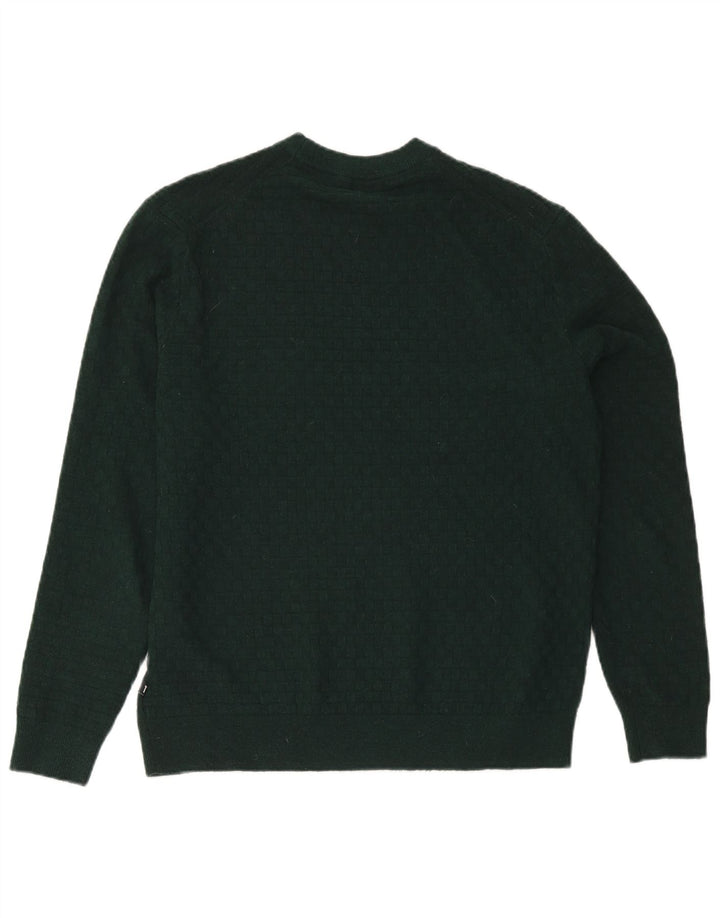 Suéter masculino Ted Baker com gola redonda tamanho 3 poliéster verde médio
