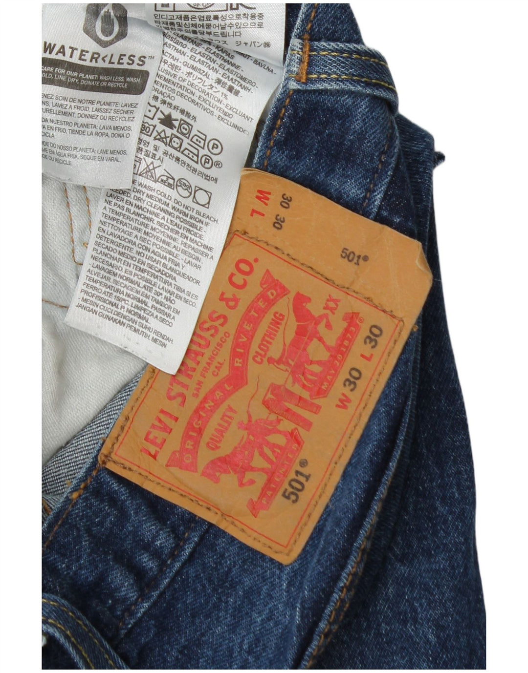 Levi's Masculino 501 Straight Jeans W30 L25 Azul Algodão