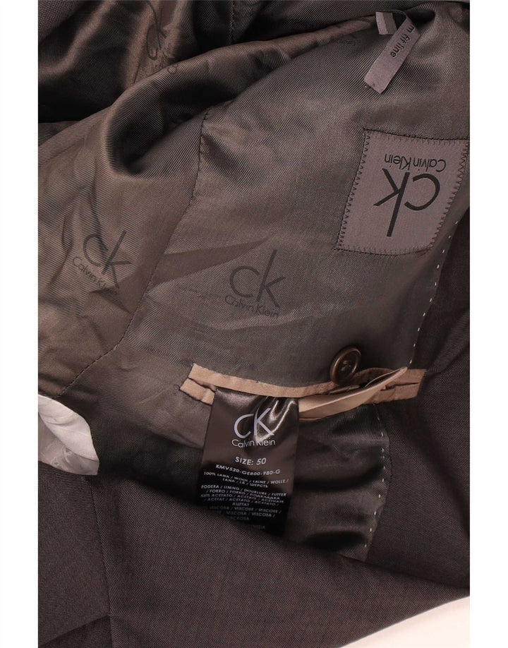 Jaqueta Blazer Masculina Calvin Klein com 2 Botões IT 50 Lã Cinza Grande