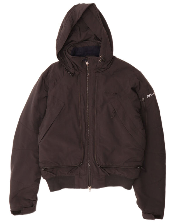Jaqueta masculina Woolrich com capuz Bomber acolchoada Reino Unido 38 médio preto