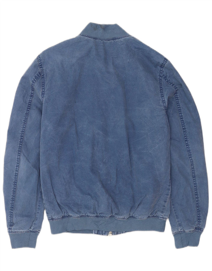 Jaqueta bomber masculina Zara UK 36 algodão azul pequeno