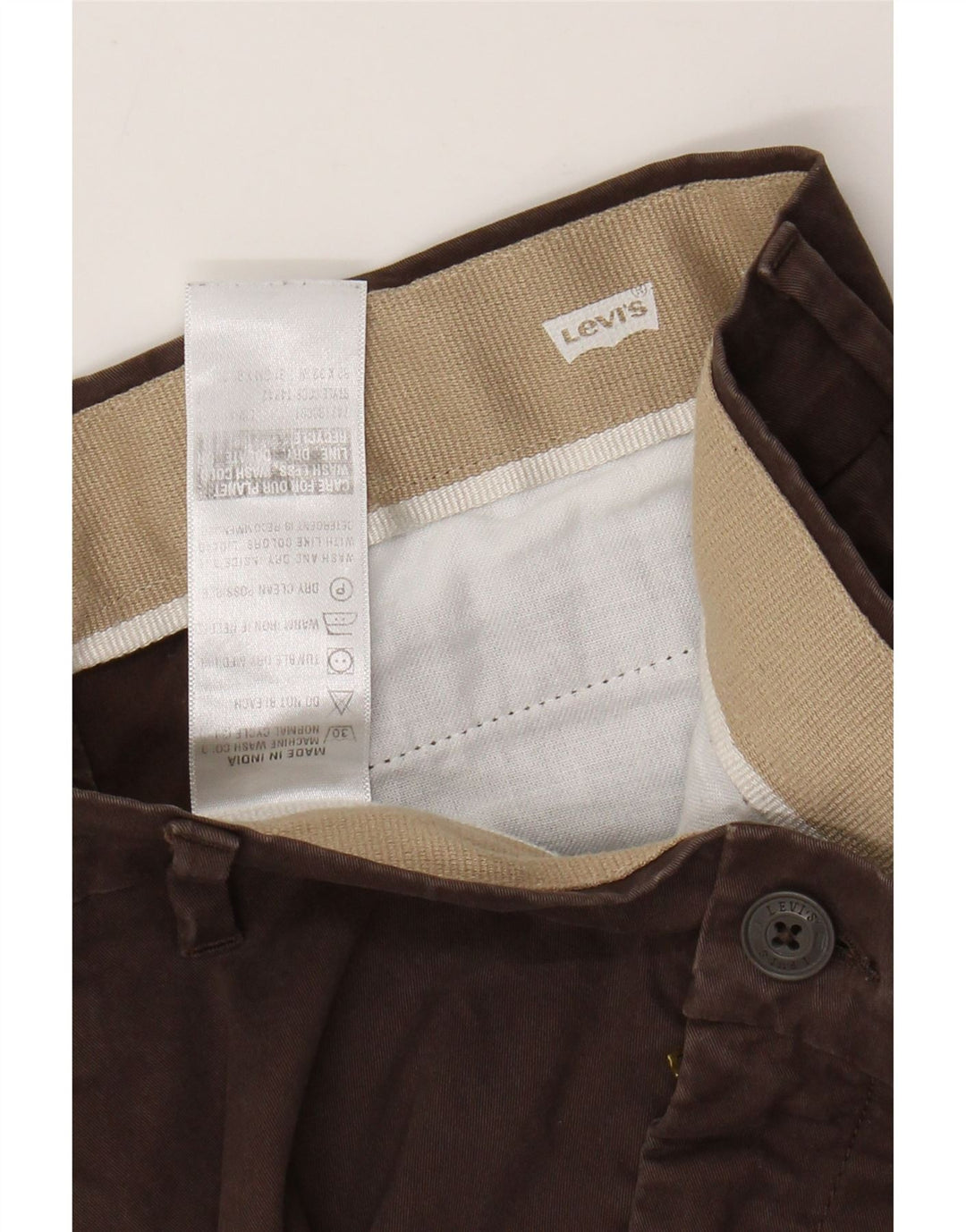 Calças justas masculinas LEVI'S W32 L24 marrom