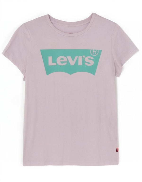 Camiseta feminina gráfica Levi's Top UK 10 pequeno algodão roxo