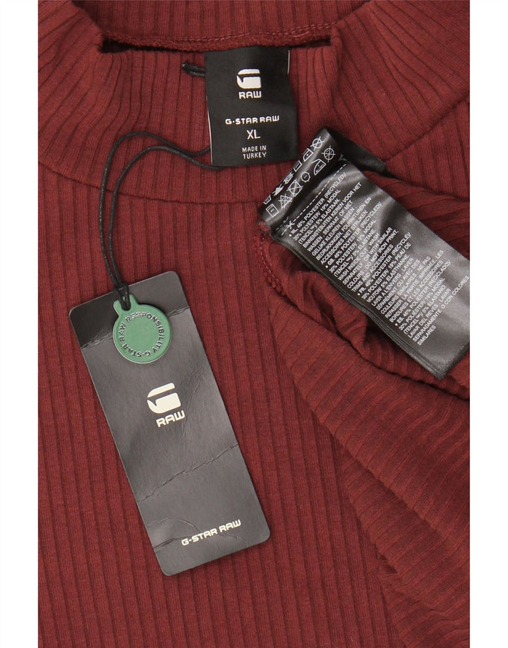 Vestido jumper feminino maxi de manga comprida G-Star UK 18 XL poliéster borgonha