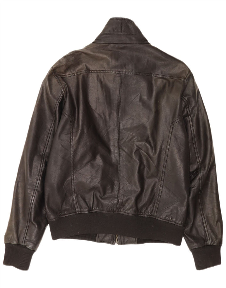 Jaqueta de couro masculina Bomboogie UK 42 XL couro preto