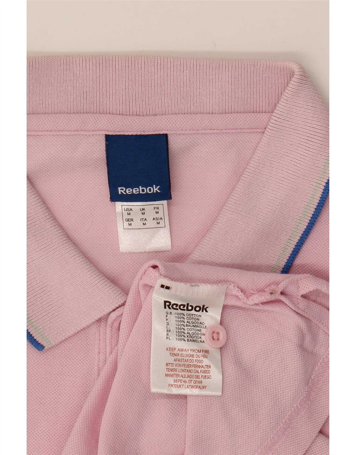 Camisa polo masculina Reebok médio algodão rosa