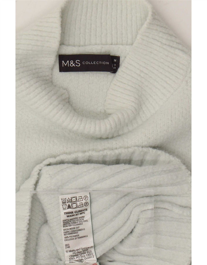 Suéter feminino Marks & Spencer com gola tartaruga Reino Unido 14 azul médio