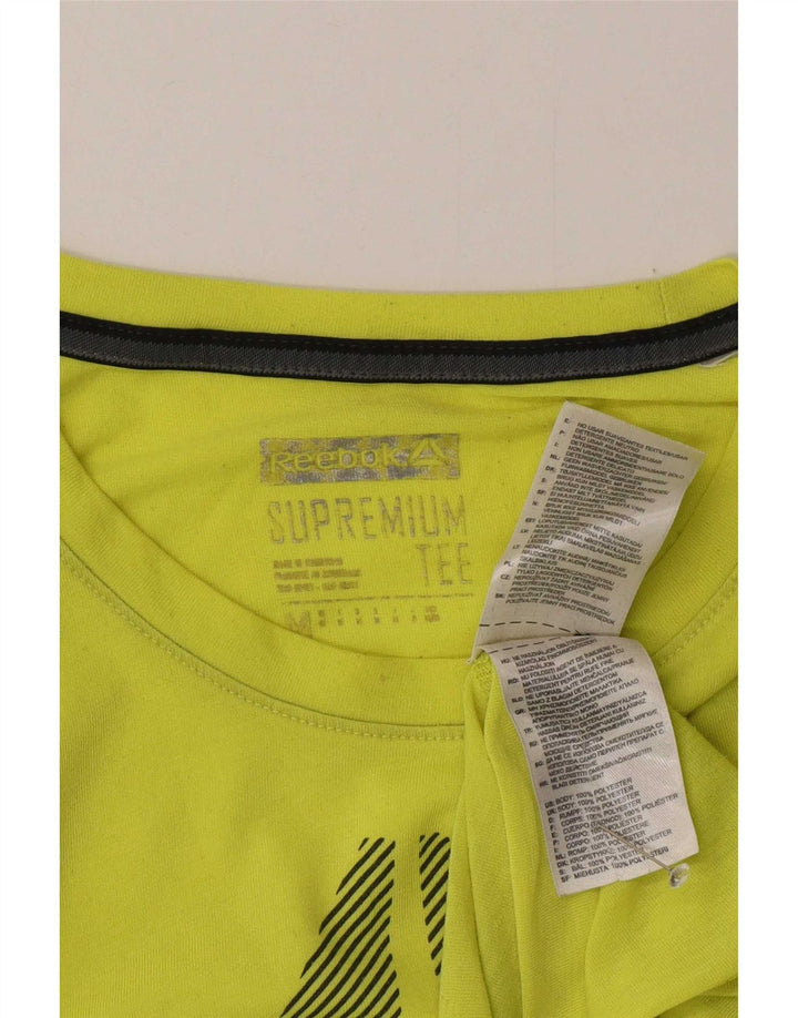 Reebok Mens Graphic T-Shirt Top Médio Poliéster Verde