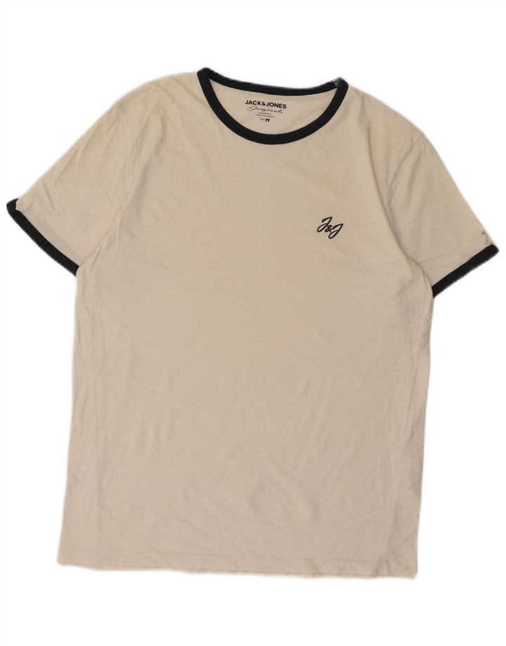 Camiseta masculina Jack & Jones Top médio algodão branco