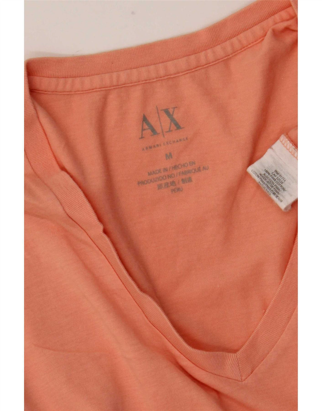 Camiseta masculina Armani Exchange Top médio algodão rosa