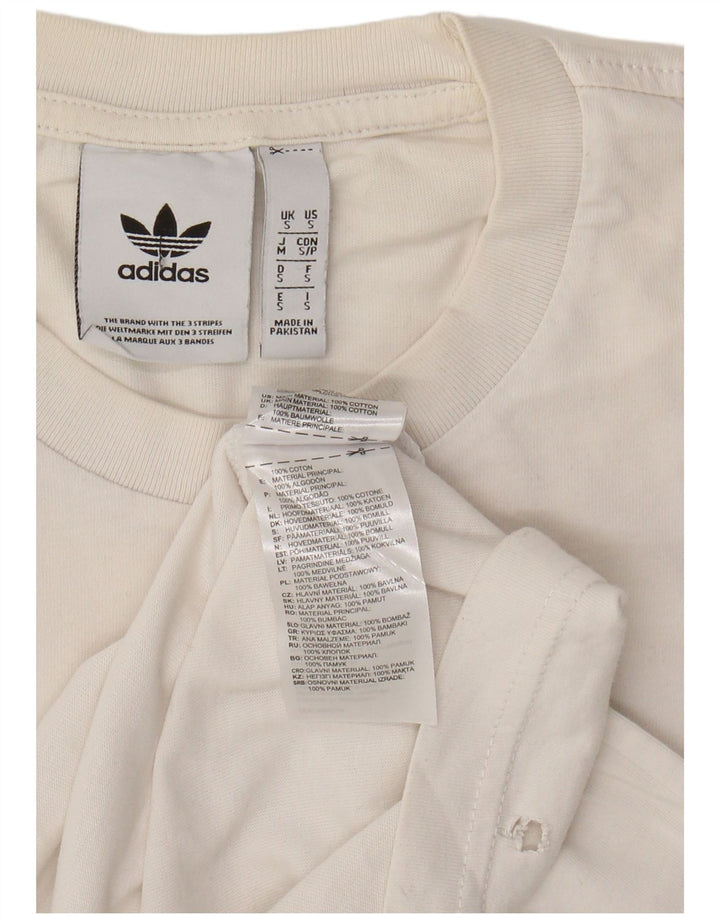 ADIDAS Mens Graphic T-Shirt Top Pequeno Algodão Branco