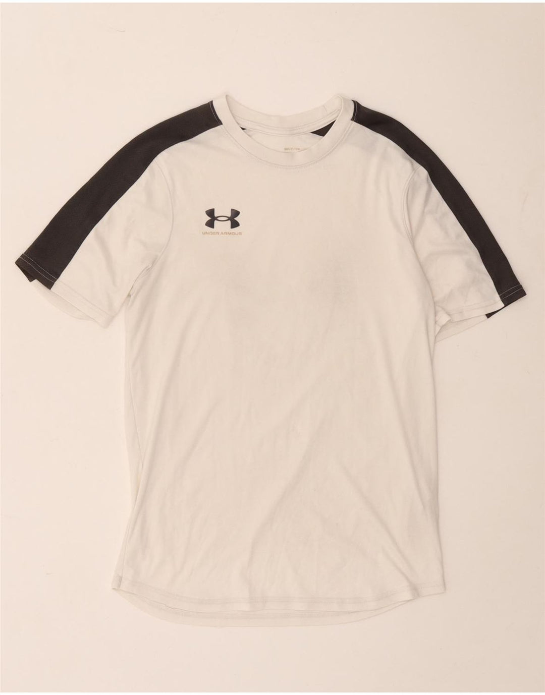 Under Armour Mens T-Shirt Top Pequeno Poliéster Colorblock Branco