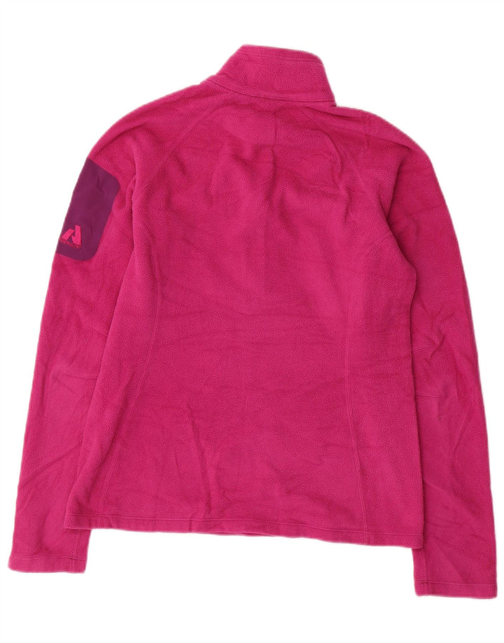 EDDIE BAUER Suéter feminino Polartec de lã com gola e zíper Reino Unido 10 pequeno rosa
