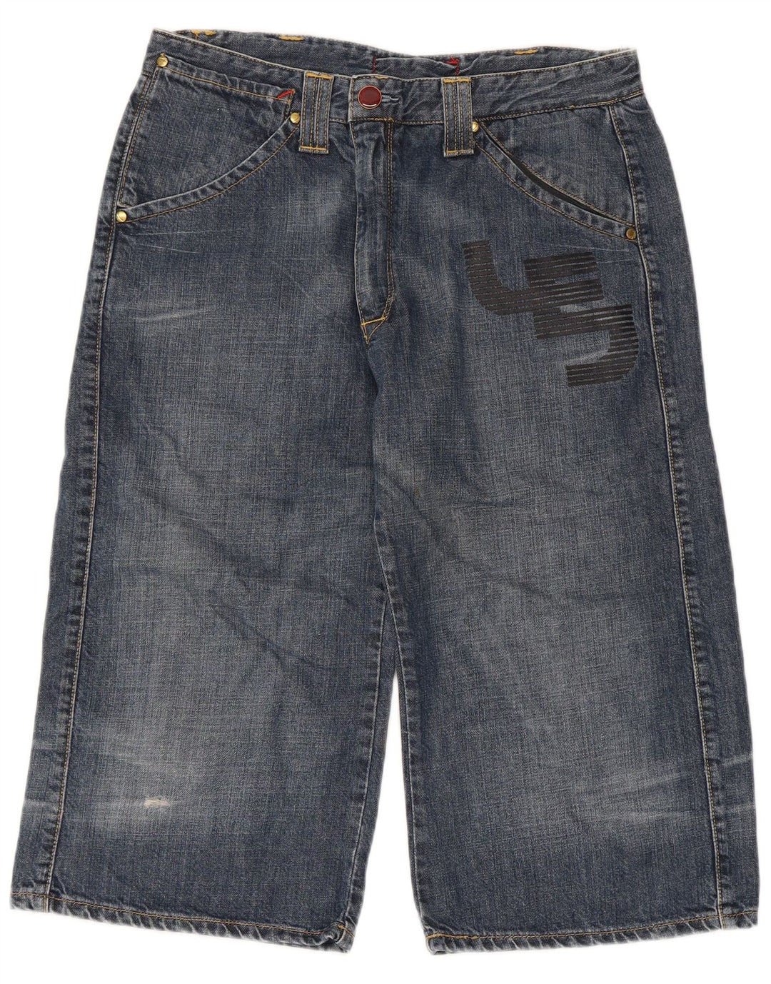 Bermuda masculina jeans gráfica Levi's médio W32 algodão azul