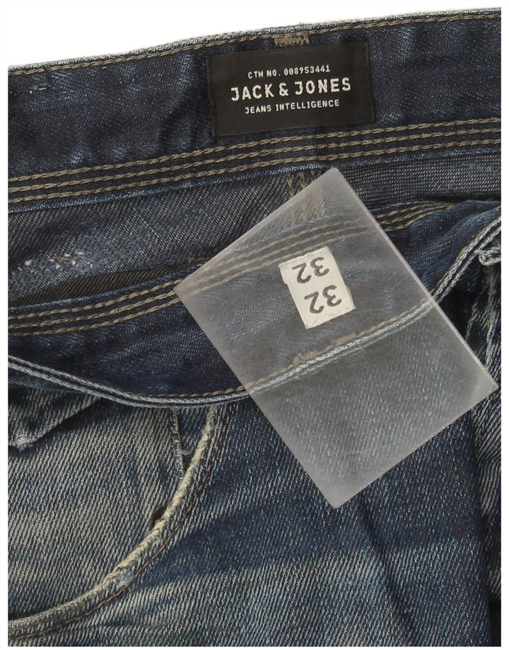 Jeans retos masculinos Jack & Jones W32 L32 algodão azul