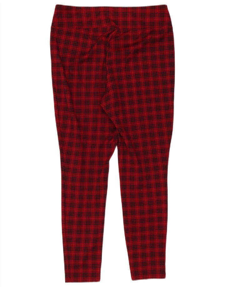 Calça feminina casual skinny Gap média W30 L26 xadrez vermelho