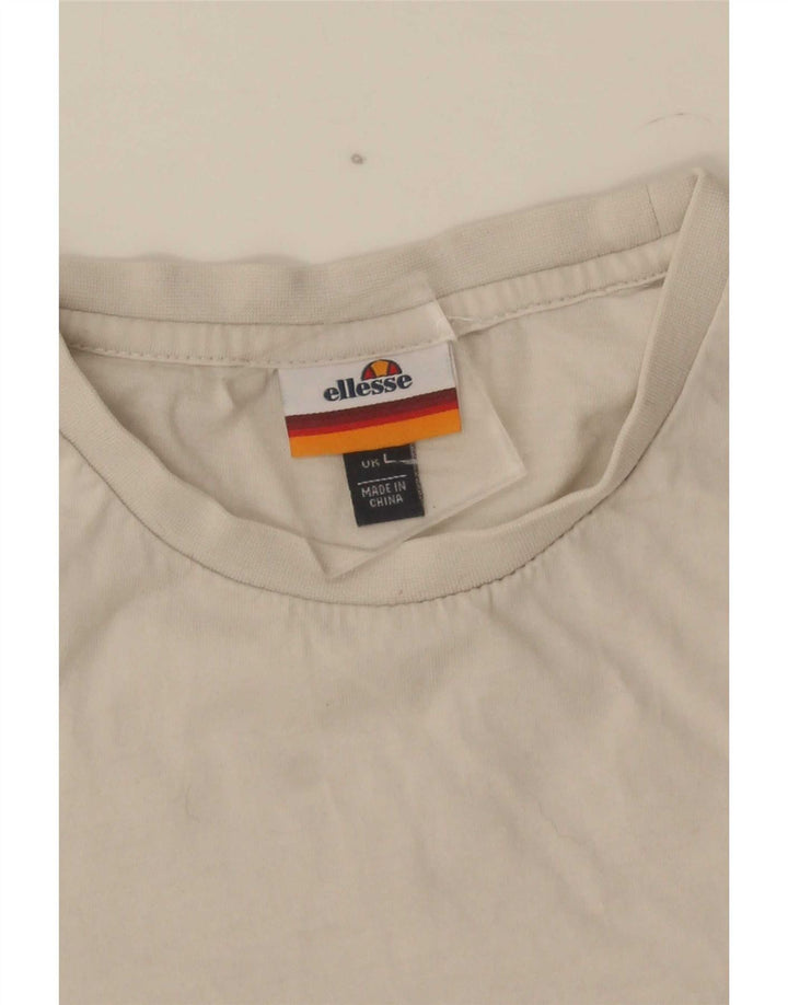 Ellesse Camiseta masculina gráfica top grande branco
