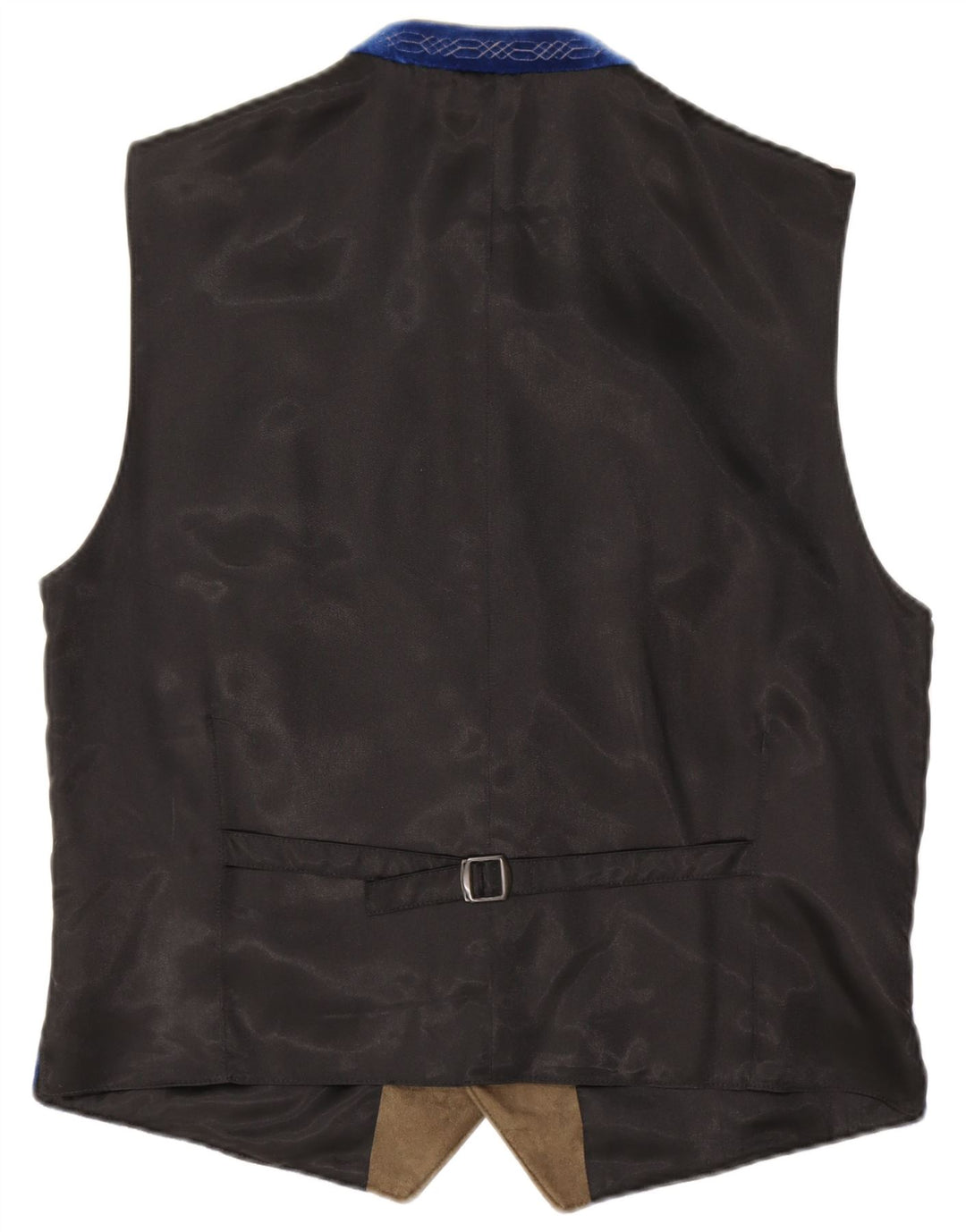 Colete masculino de veludo azul médio algodão