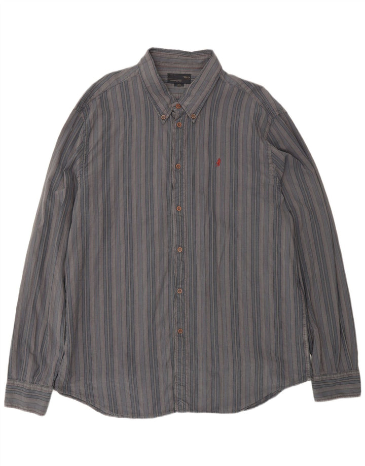 Camisa masculina Marlboro Classics 4XL listrada azul