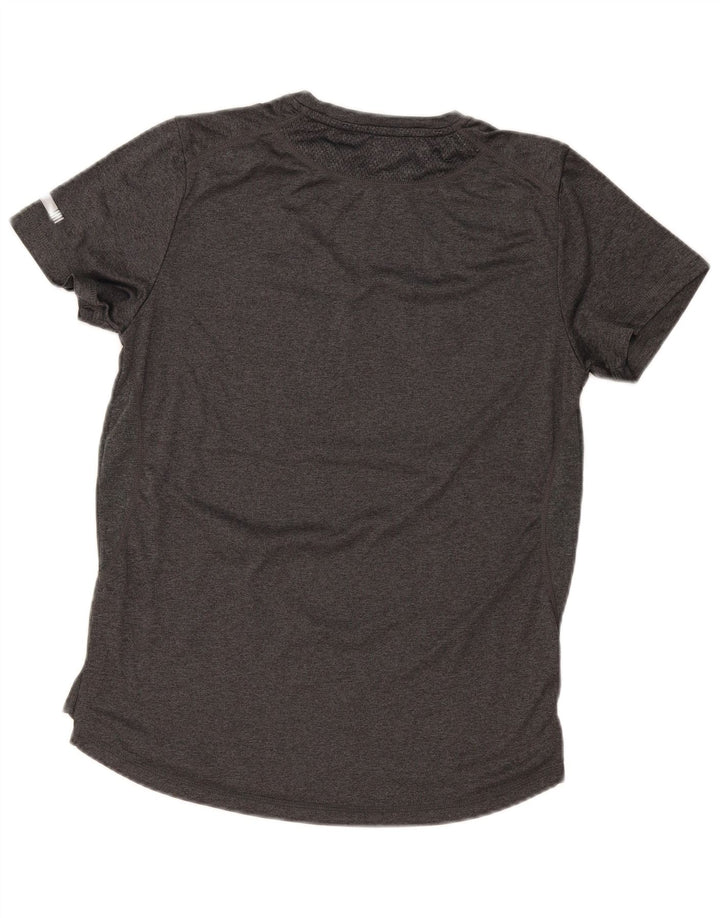 Camiseta masculina Ellesse Slim Fit com estampa gráfica pequena cinza poliéster