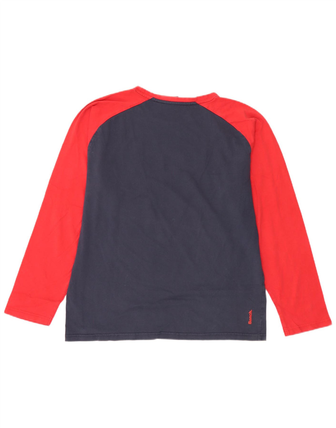 Top gráfico masculino Bench manga longa XL azul marinho algodão colorblock