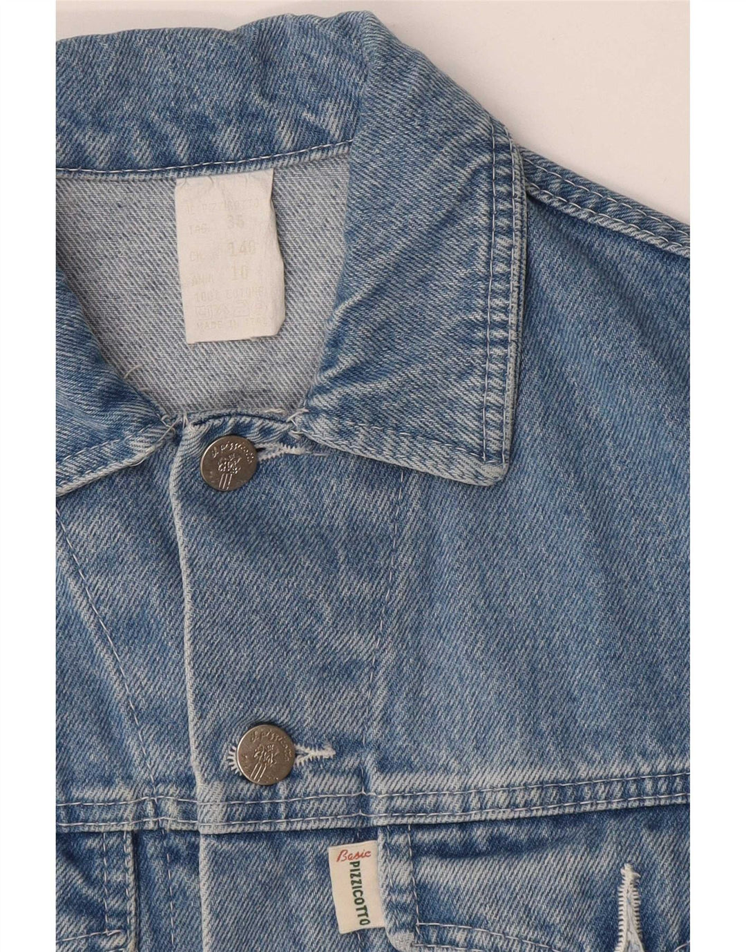 Colete jeans vintage para meninos 10-11 anos algodão azul