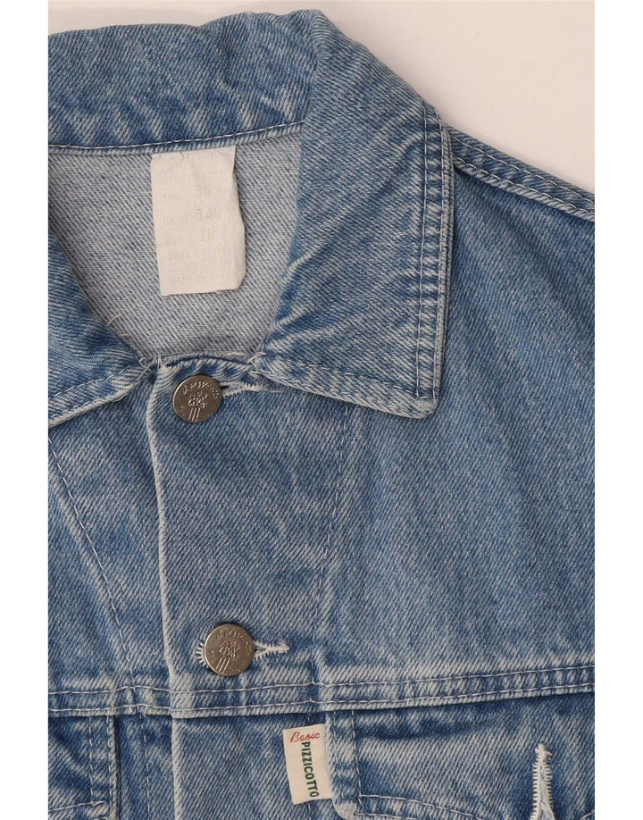 Colete jeans vintage para meninos 10-11 anos algodão azul