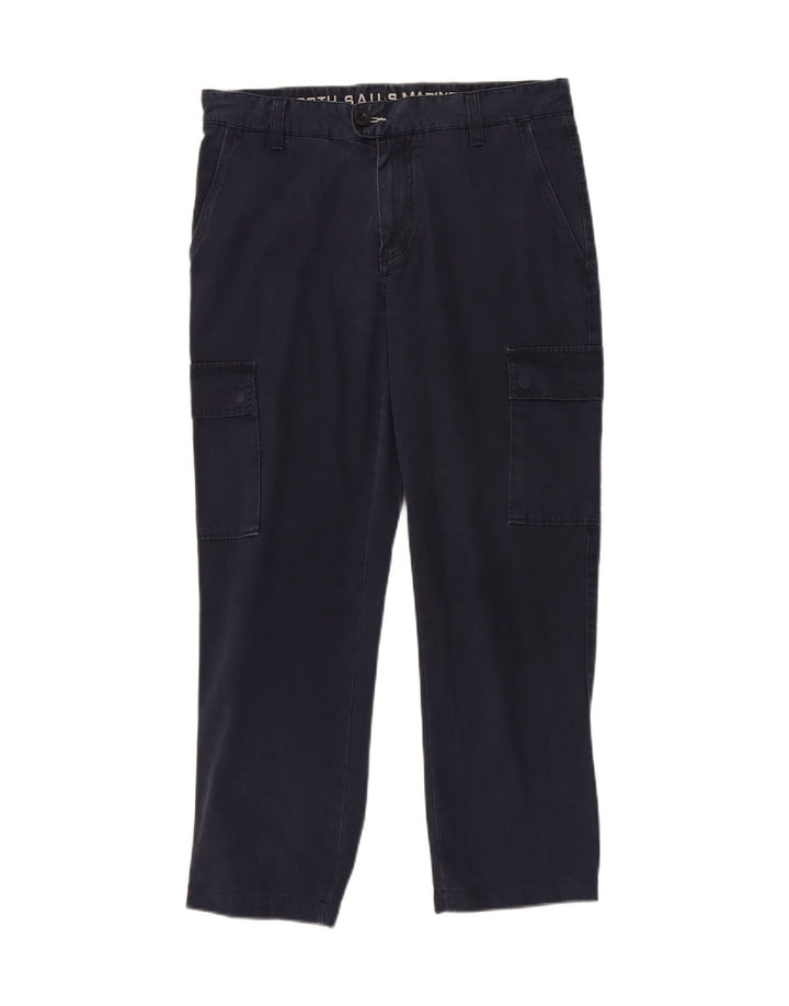 NORTH SAILS Mens Straight Cargo Trousers W33 L27 Navy Blue Cotton Vintage North Sails and Second-Hand North Sails from Messina Hembry 