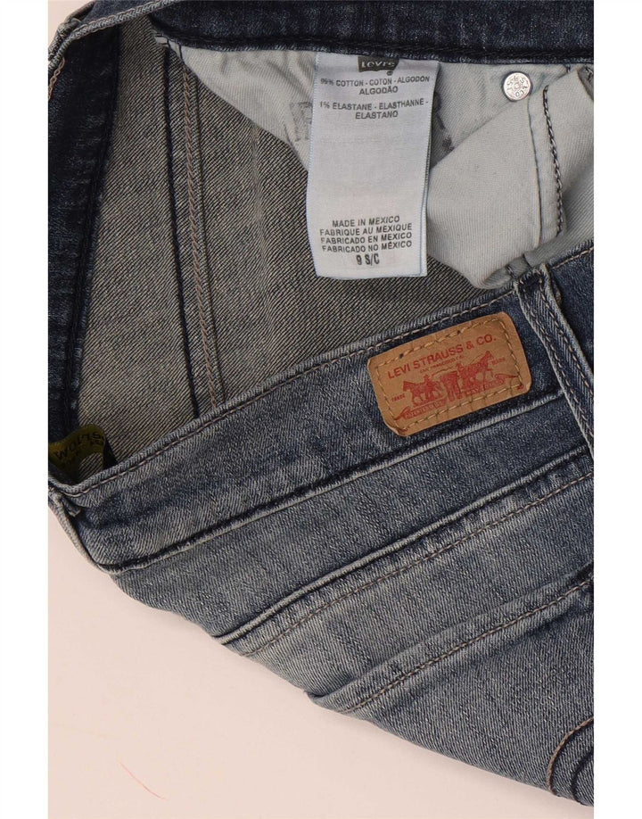 Calça jeans feminina Levi's 524 Super Low Straight US 9 Médio W30 L30 Azul Algodão