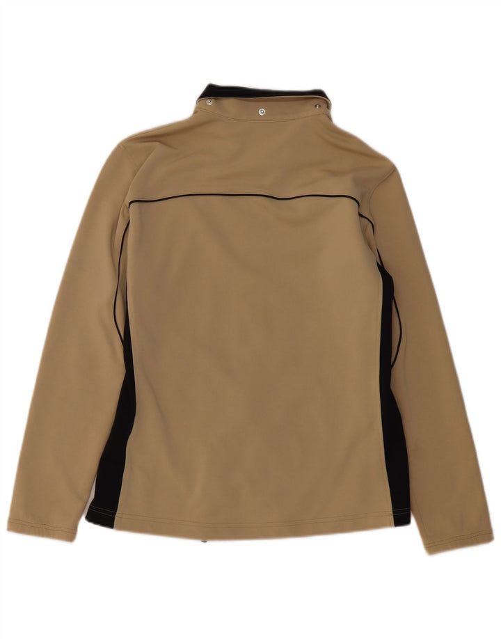 ASICS Womens Tracksuit Top Jacket UK 14 Grande Bege Colourblock