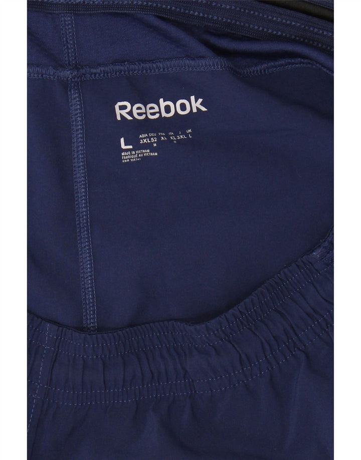 Shorts esportivos masculinos REEBOK grandes poliéster azul marinho
