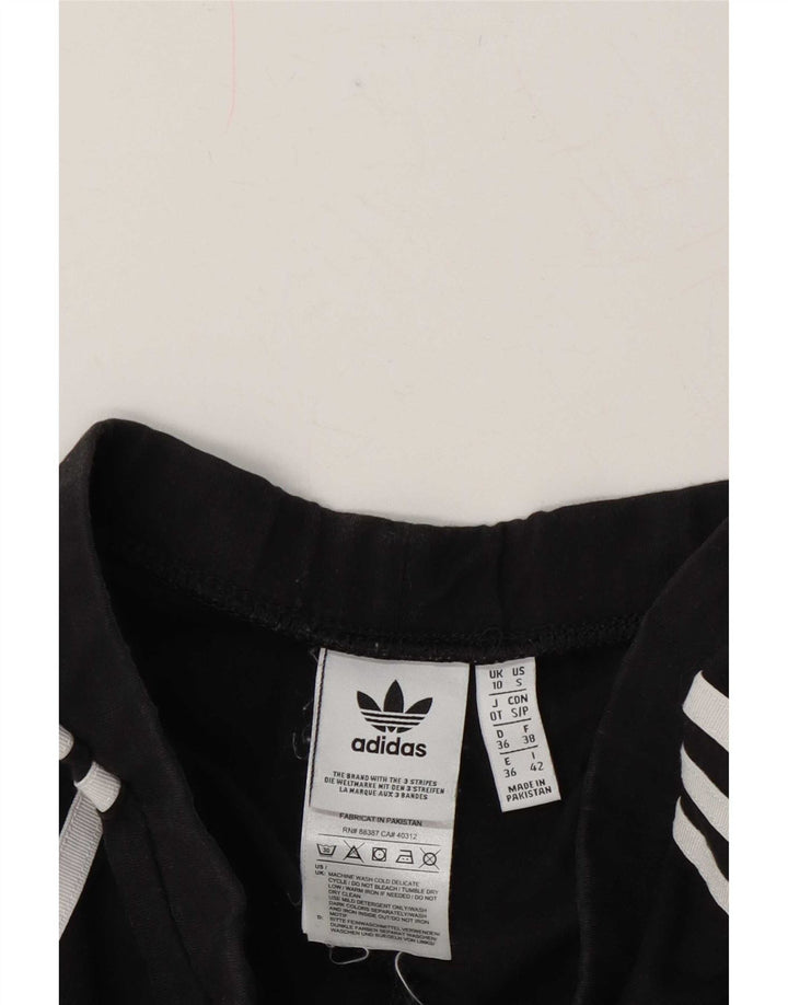 Leggings Adidas Femininas UK 10 Pequenas Algodão Preto