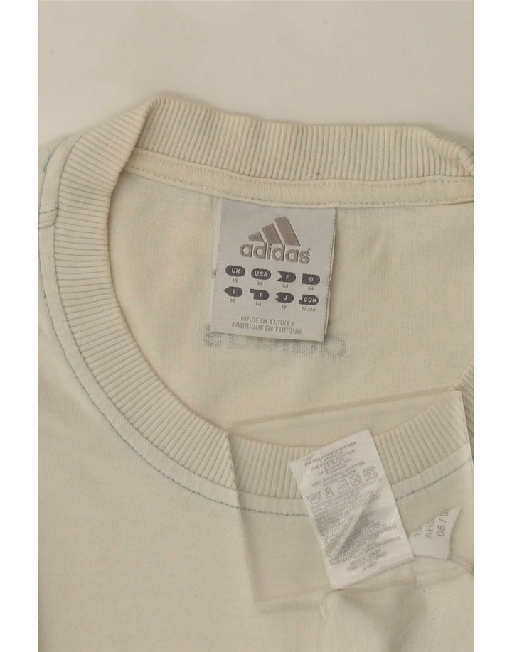Adidas Mens Graphic T-Shirt Top Médio Algodão Branco