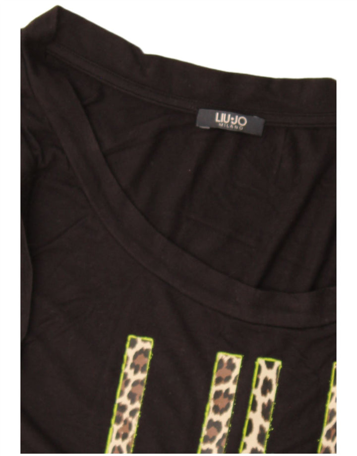 Liu Jo Womens Graphic Vest Top Reino Unido 12 Médio Preto