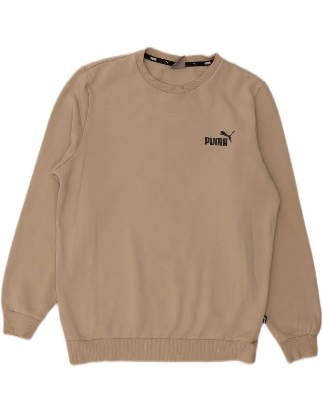 PUMA Mens Moletom Jumper Médio Algodão Bege