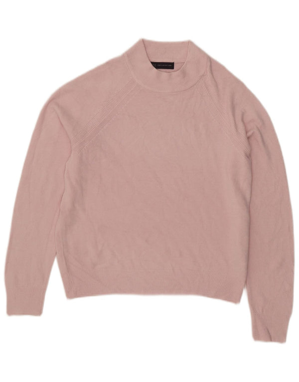 Suéter feminino Marks & Spencer com gola tartaruga e gola redonda Reino Unido 8 pequeno rosa