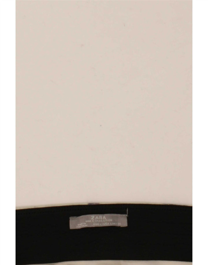 Zara mini saia feminina com padrão abstrato grande W30 bege