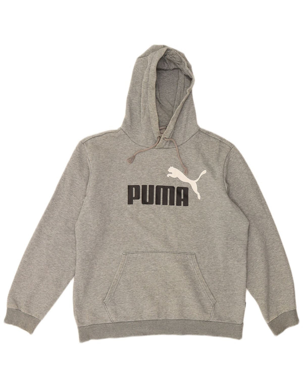 Puma Mens Graphic Hoodie Jumper Médio Algodão Cinza