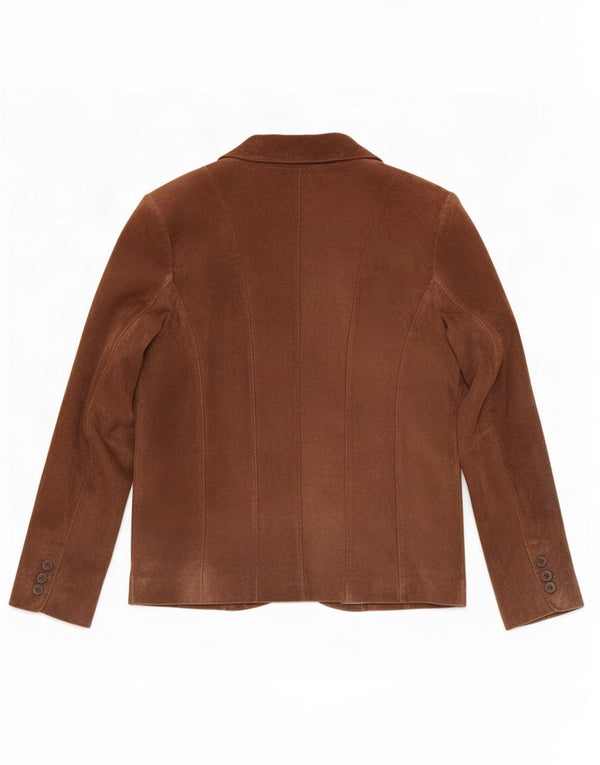 Vintage Womens Suede Blazer Jacket IT 40 Small Brown Leather