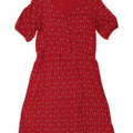 Vestido feminino Fat Face evasê UK 12 viscose floral vermelho médio
