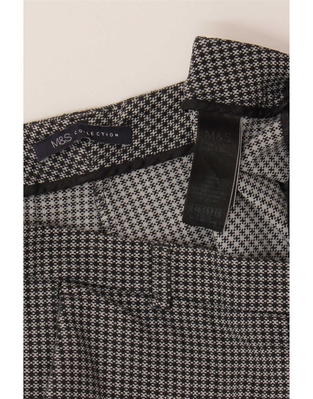 Calças cortadas femininas Marks & Spencer UK 12 médio W32 L25 cinza