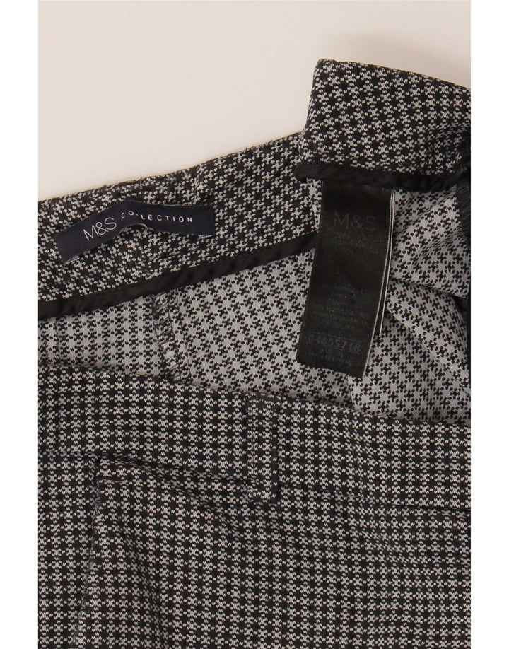 Calças cortadas femininas Marks & Spencer UK 12 médio W32 L25 cinza