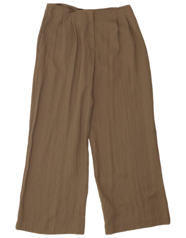 Zara Calça feminina casual com amarração grande W30 L30 Khaki Lyocell