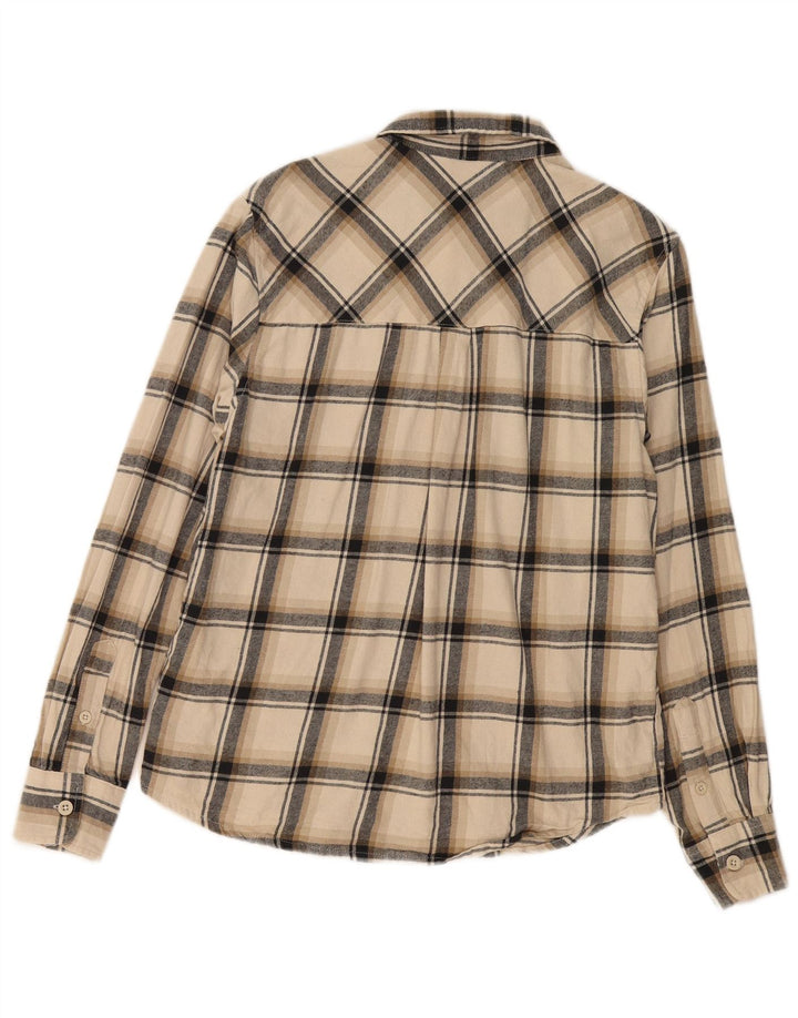 Camisa masculina de flanela Mountain Warehouse algodão xadrez bege médio