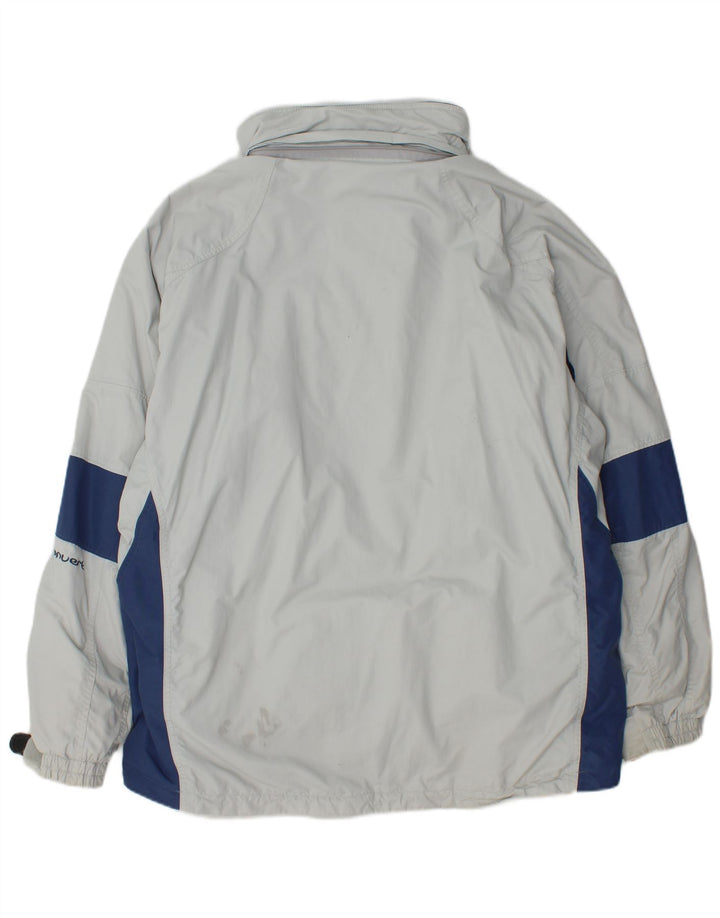 Jaqueta corta-vento masculina Columbia UK 40 grande azul colorblock nylon