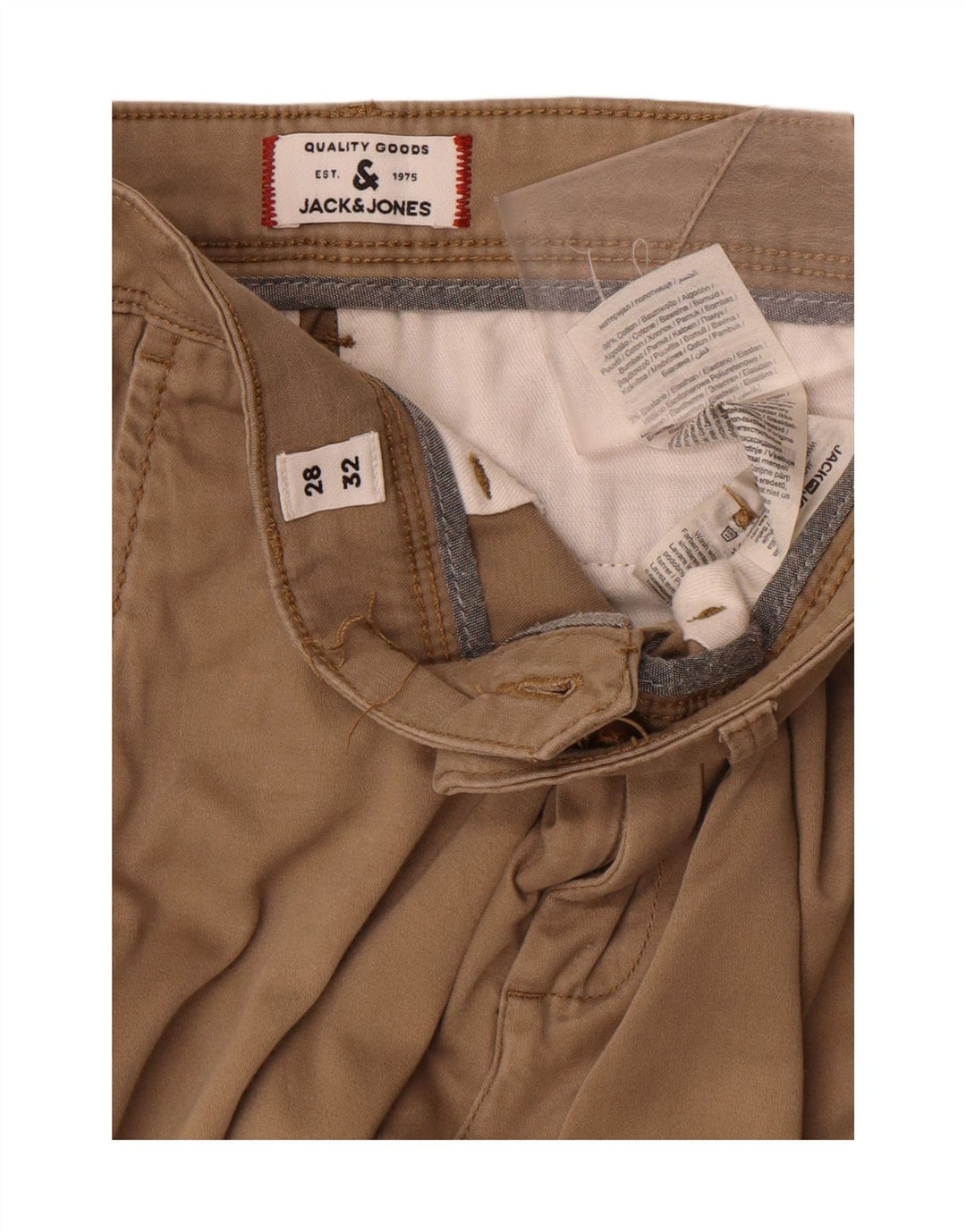 Calça Chino Masculina JACK & JONES W28 L32 Algodão Marrom