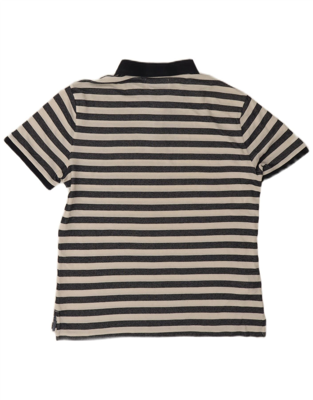 Camisa polo masculina Penguin grande algodão listrado azul marinho