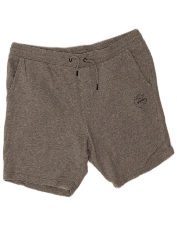 Shorts esportivos masculinos Jack & Jones 2XL algodão manchado cinza